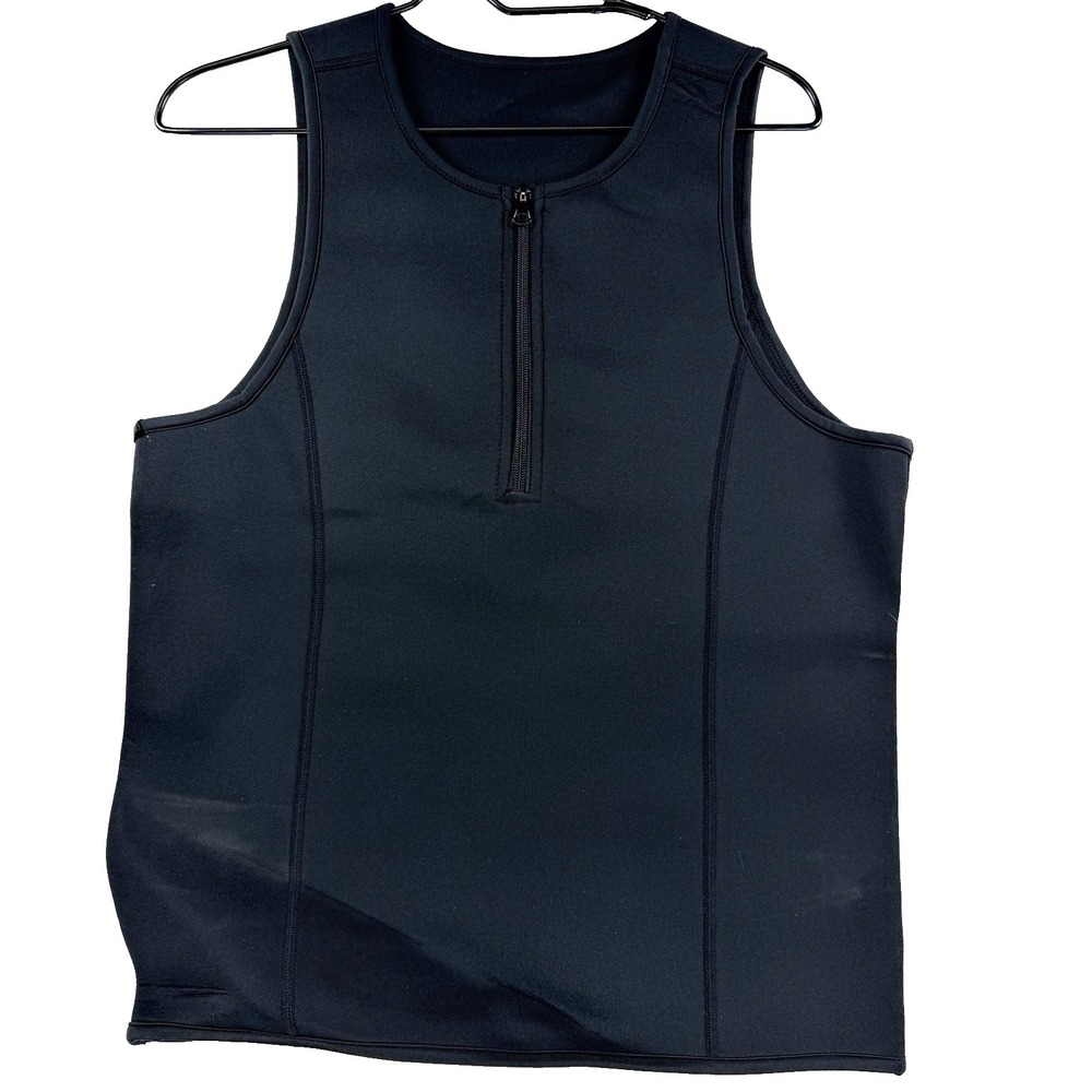 Mens Junlan Neoprene Quarter Zip Waist Trimmer Sauna Black Size Large Workout